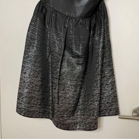 NWT Shoshanna coctail black mettalic strapless mini fit flare Dress… - Picture 10 of 14